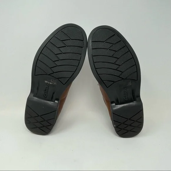 Clarks Leather Oxfords Mens Size 10 Lace Up Shoes Brown Conform Casual - Picture 7 of 8